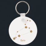 Modern Zodiac Sign Gold Leo | Element Fire Keychain<br><div class="desc">Modern Zodiac Sign Gold Leo | Element Fire</div>