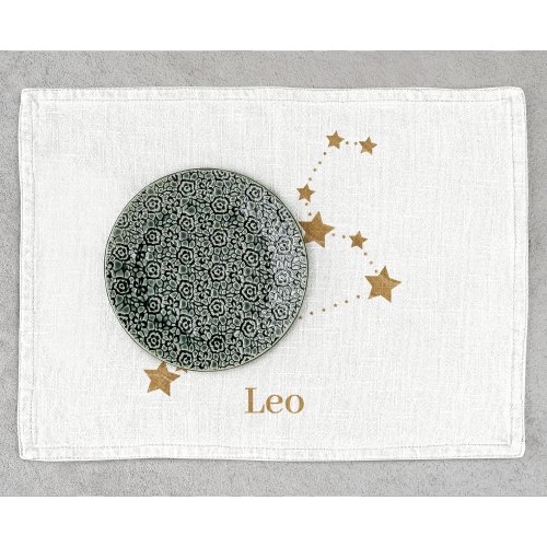 Modern Zodiac Sign Gold Leo  Element Fire Kitchen Towel