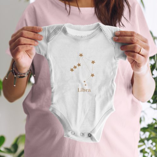 Modern Zodiac Sign Gold Libra  Element Air Baby Bodysuit