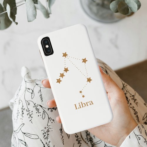 Modern Zodiac Sign Gold Libra  Element Air iPhone XS Max Case