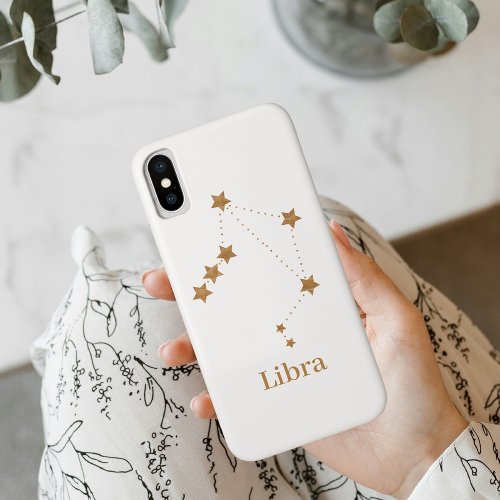 Modern Zodiac Sign Gold Libra  Element Air iPhone XS Case
