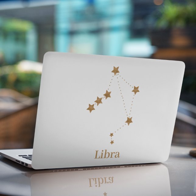 Modern Zodiac Sign Gold Libra | Element Air HP Laptop Skin (Creator Uploaded)