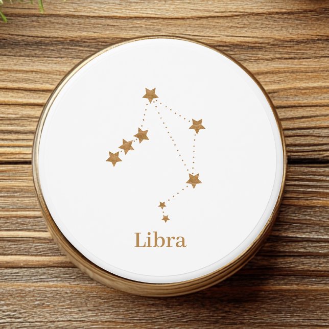Modern Zodiac Sign Gold Libra | Element Air  Mini Candle Favors (Creator Uploaded)