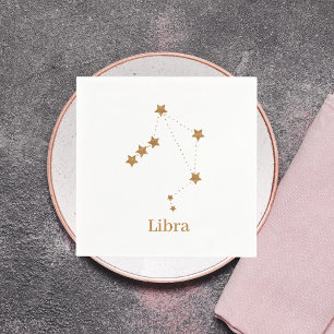 Modern Zodiac Sign Gold Libra Element Air Napkins