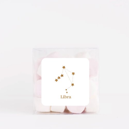 Modern Zodiac Sign Gold Libra  Element Air Square Sticker