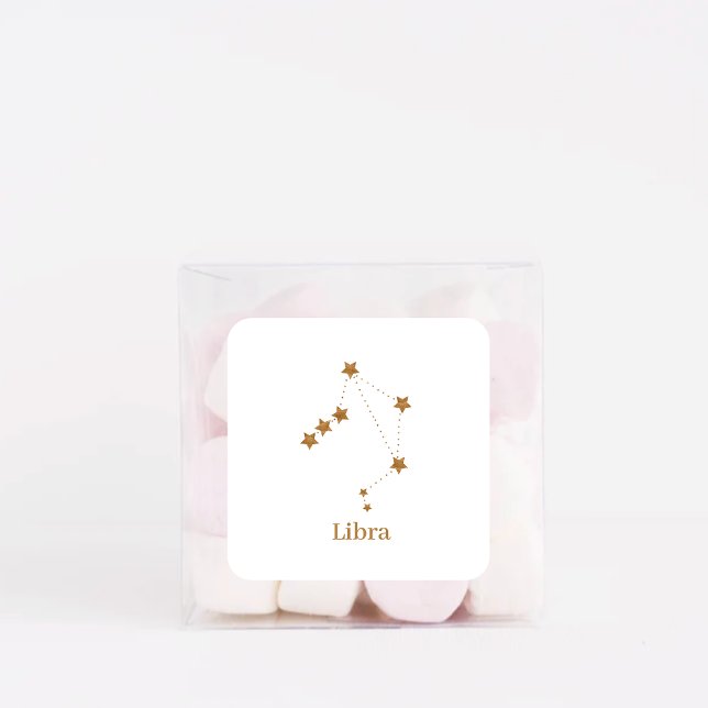 Modern Zodiac Sign Gold Libra | Element Air Square Sticker (Creator Uploaded)
