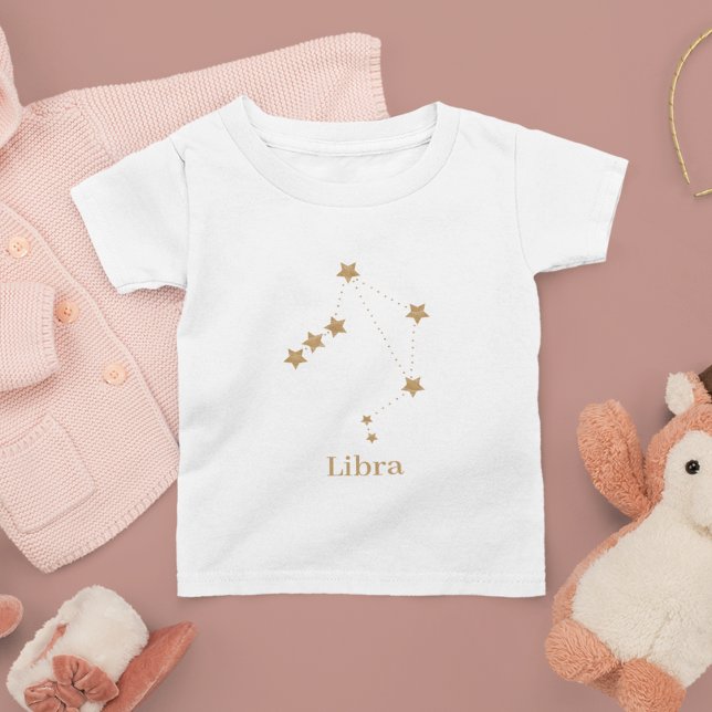 Modern Zodiac Sign Gold Libra | Element Air Toddler T-shirt (Creator Uploaded)