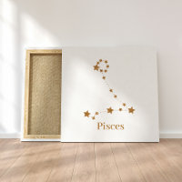 Modern Zodiac Sign Gold Pisces | Element Water