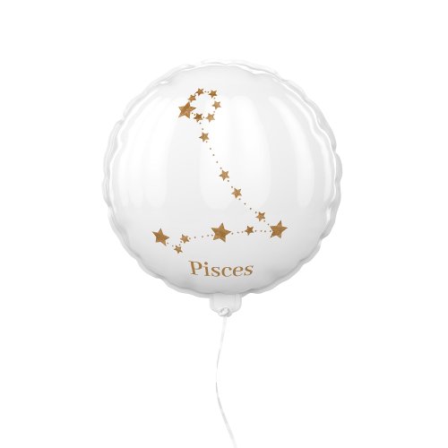 Modern Zodiac Sign Gold Pisces  Element Water Balloon