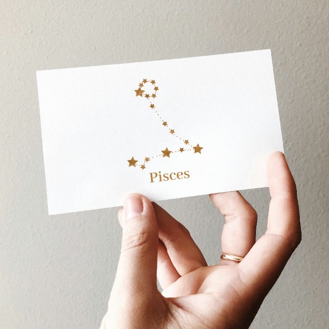 Modern Zodiac Sign Gold Pisces | Element Water Business Card (Creator Uploaded)