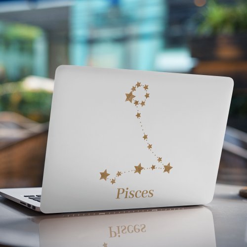 Modern Zodiac Sign Gold Pisces  Element Water HP Laptop Skin