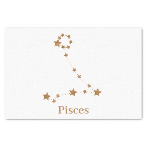 Modern Zodiac Sign Gold Pisces  Element Water Tissue Paper