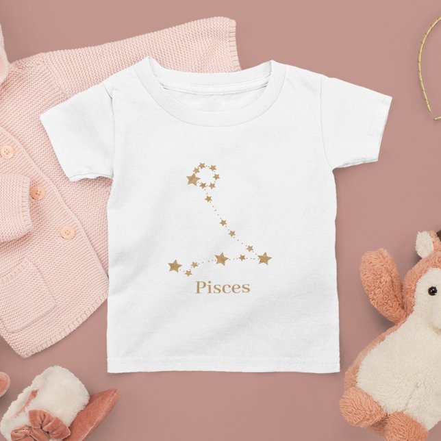 Modern Zodiac Sign Gold Pisces | Element Water Toddler T-shirt (Creator Uploaded)
