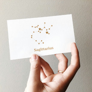 Modern Zodiac Sign Gold Sagittarius Element Fire Business Card