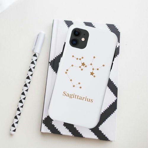 Modern Zodiac Sign Gold Sagittarius Element  Fire iPhone 11 Case