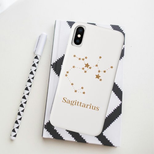 Modern Zodiac Sign Gold Sagittarius Element  Fire iPhone XS Case