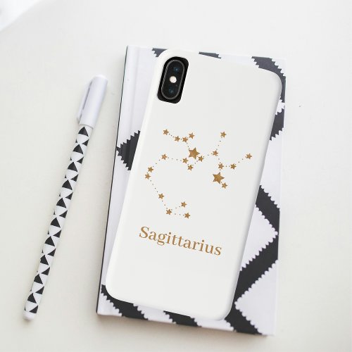 Modern Zodiac Sign Gold Sagittarius Element  Fire iPhone XS Max Case