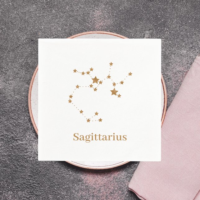 Modern Zodiac Sign Gold Sagittarius| Element  Fire Napkins (Creator Uploaded)