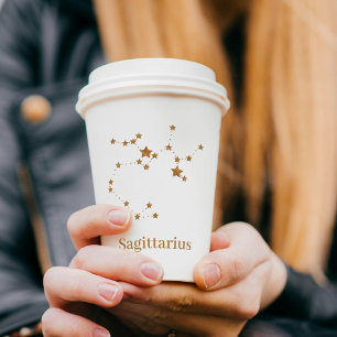 Modern Zodiac Sign Gold Sagittarius Element Fire Paper Cups