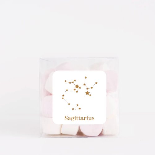 Modern Zodiac Sign Gold Sagittarius Element  Fire Square Sticker