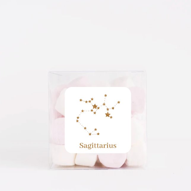 Modern Zodiac Sign Gold Sagittarius| Element  Fire Square Sticker (Creator Uploaded)