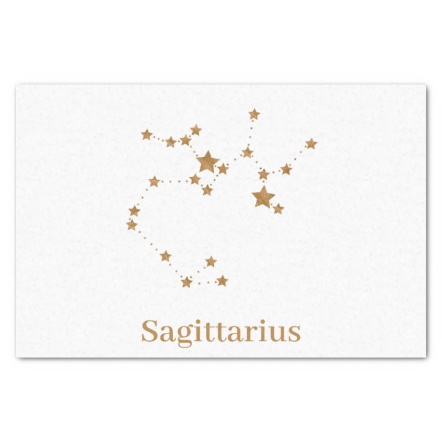Modern Zodiac Sign Gold Sagittarius| Element  Fire Tissue Paper (Front)