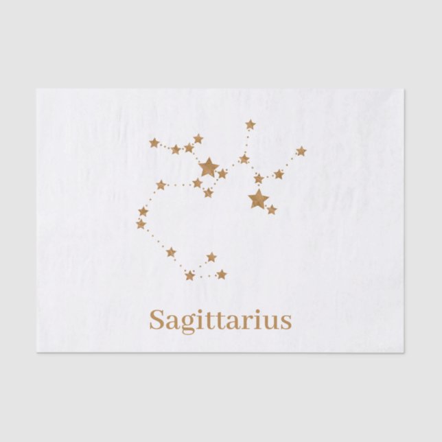 Modern Zodiac Sign Gold Sagittarius| Element  Fire Tissue Paper (Front)