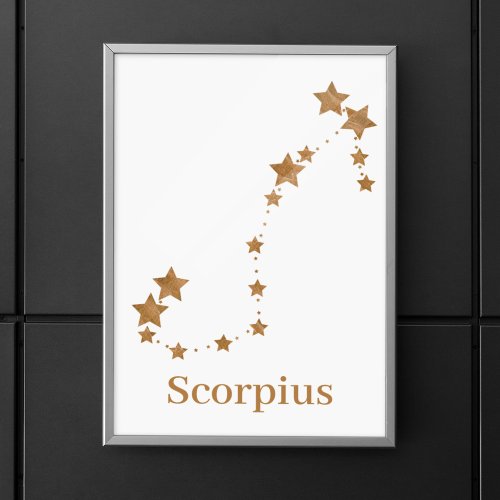 Modern Zodiac Sign Gold Scorpius  Element Water 