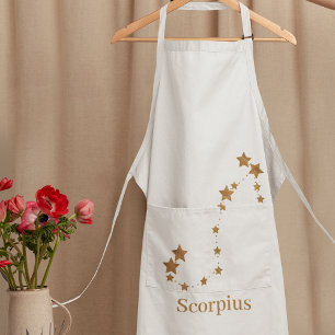 Modern Zodiac Sign Gold Scorpius Element Water Apron