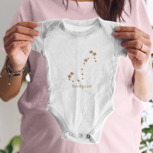 Modern Zodiac Sign Gold Scorpius  Element Water  Baby Bodysuit