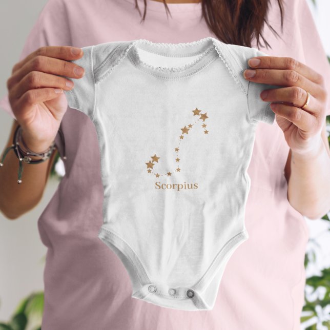 Modern Zodiac Sign Gold Scorpius | Element Water  Baby Bodysuit (Creator Uploaded)