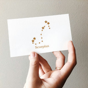 Modern Zodiac Sign Gold Scorpius Element Water Business Card