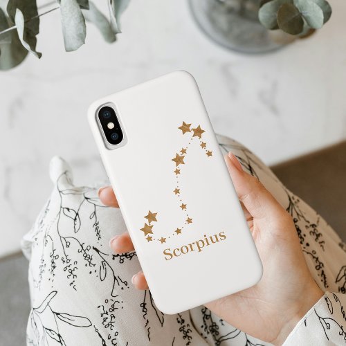 Modern Zodiac Sign Gold Scorpius  Element Water  iPhone XS Case