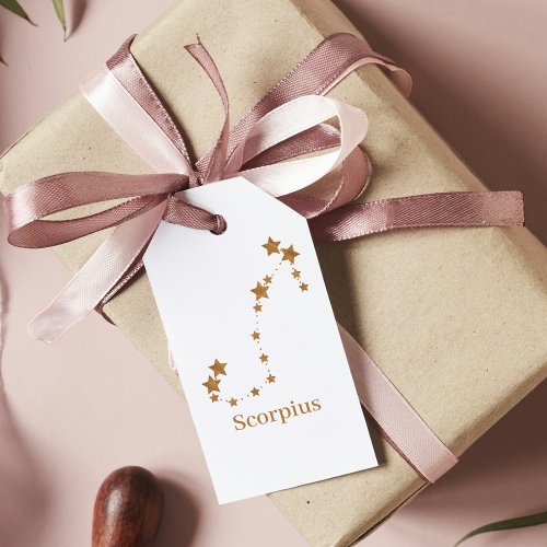 Modern Zodiac Sign Gold Scorpius  Element Water  Gift Tags