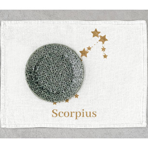 Modern Zodiac Sign Gold Scorpius   Element Water  Kitchen Towel