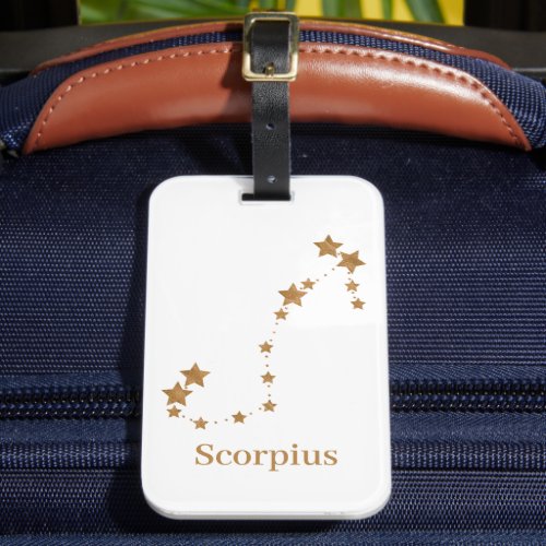 Modern Zodiac Sign Gold Scorpius  Element Water  Luggage Tag
