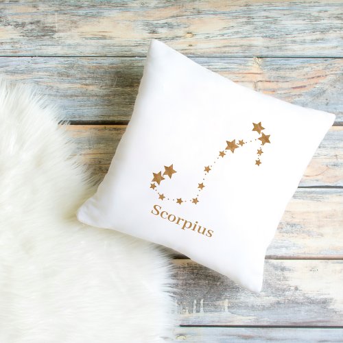 Modern Zodiac Sign Gold Scorpius  Element Water  Outdoor Pillow