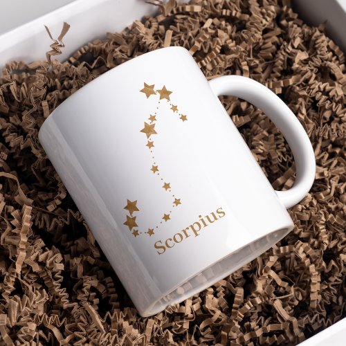 Modern Zodiac Sign Gold Scorpius  Element Water  Two_Tone Coffee Mug