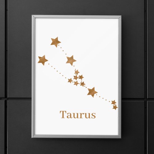 Modern Zodiac Sign Gold Taurus  Element Earth