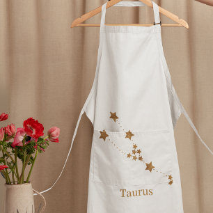 Modern Zodiac Sign Gold Taurus Element Earth Apron