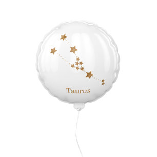 Modern Zodiac Sign Gold Taurus Element Earth Balloon