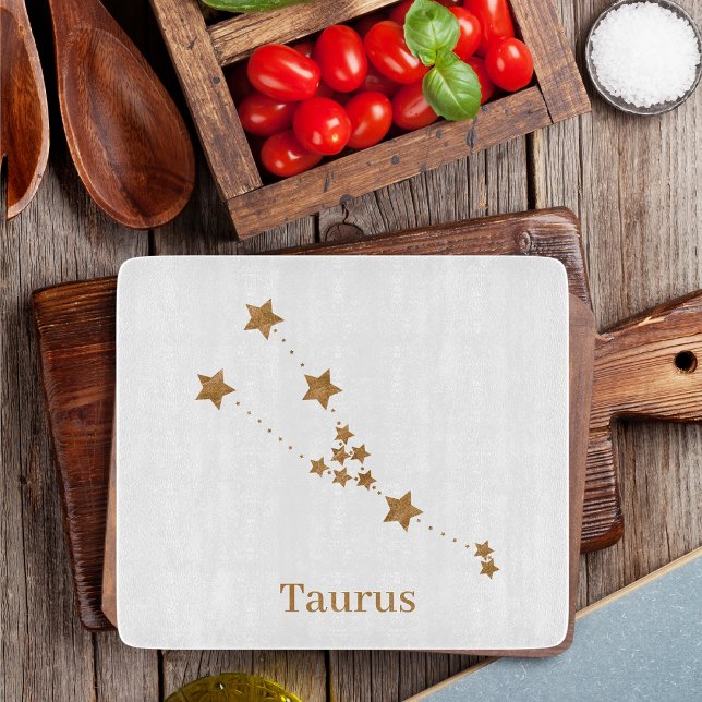 Modern Zodiac Sign Gold Taurus | Element Earth Cutting Board (Creator Uploaded)
