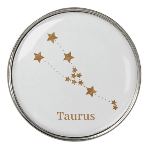Modern Zodiac Sign Gold Taurus  Element Earth Golf Ball Marker