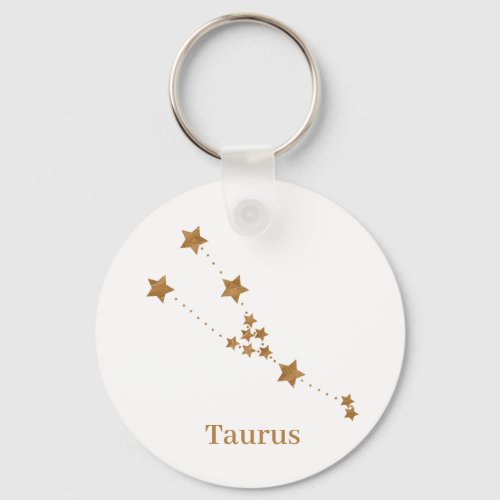 Modern Zodiac Sign Gold Taurus  Element Earth Keychain