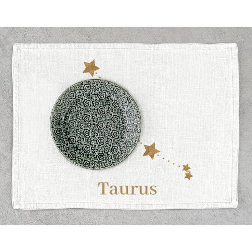 Modern Zodiac Sign Gold Taurus  Element Earth Kitchen Towel