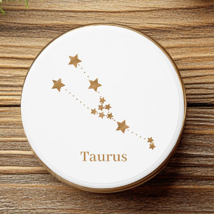 Modern Zodiac Sign Gold Taurus   Element Earth Mini Candle Favors