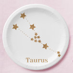 Modern Zodiac Sign Gold Taurus | Element Earth Paper Plates<br><div class="desc">Modern Zodiac Sign Gold Taurus | Element Earth</div>