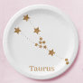 Modern Zodiac Sign Gold Taurus | Element Earth Paper Plates