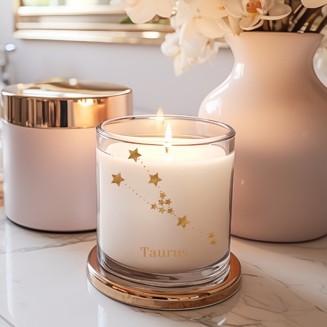 Modern Zodiac Sign Gold Taurus | Element Earth Scented Candle (Creator Uploaded)