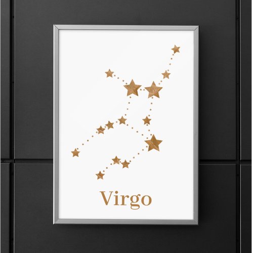 Modern Zodiac Sign Gold Virgo  Element Earth
